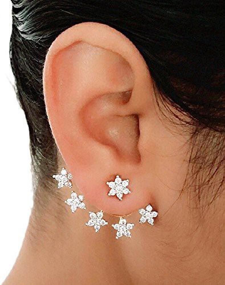 Flipkartcom  Buy Aazeen White Ad American Diamond Combo of 5 Drop Earrings  Jewellery For Women  Girls Alloy Earring Set Online at Best Prices in India