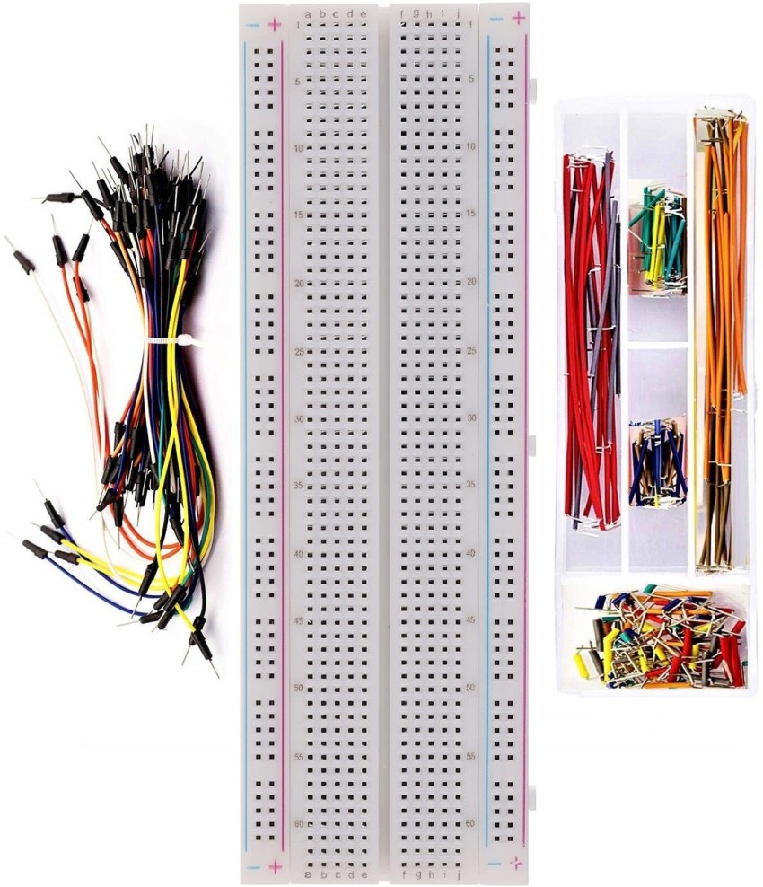 Breadboard Kit with Power Supply Module， Jumper Wires，Battery Clip，830 &  400 tie-Points Breadboard