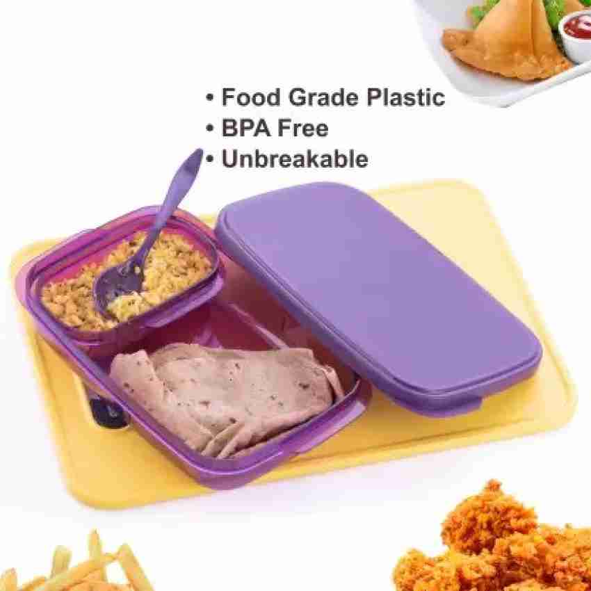 NEW Tupperware Lunch Set 750ml Bottle Lunch Box Snack Containers Purple or  Blue 