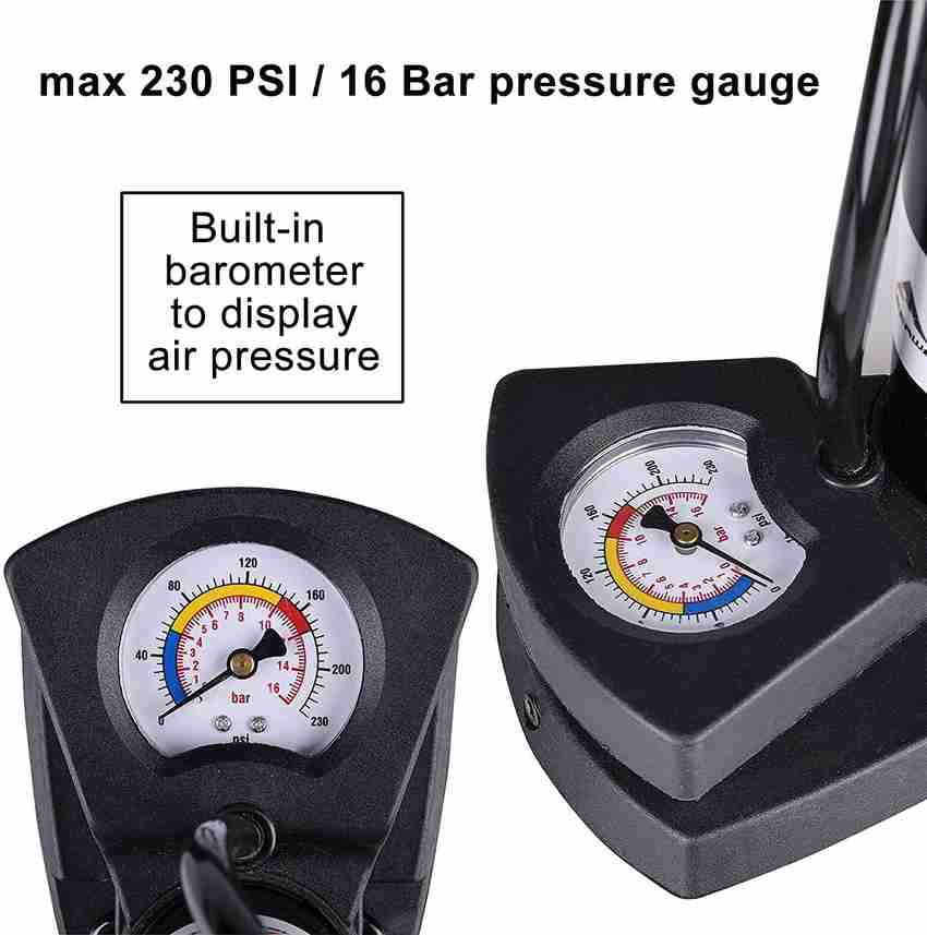 BROFY Foot Pump Heavy Duty Portable Air Pump Accurate Pressure