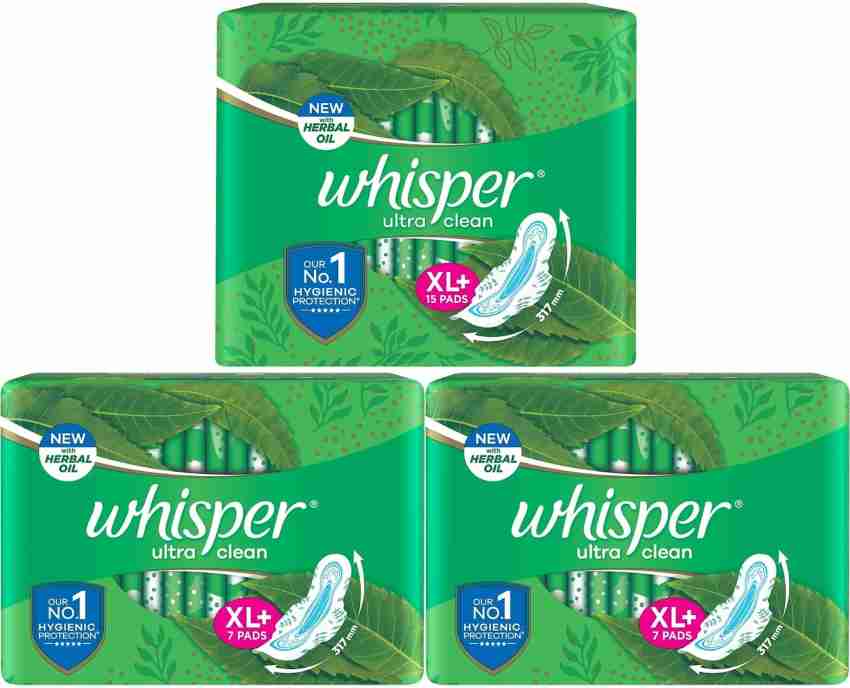 Whisper Ultra Clean XL Wings Sanitary Pad (Pack of 15)