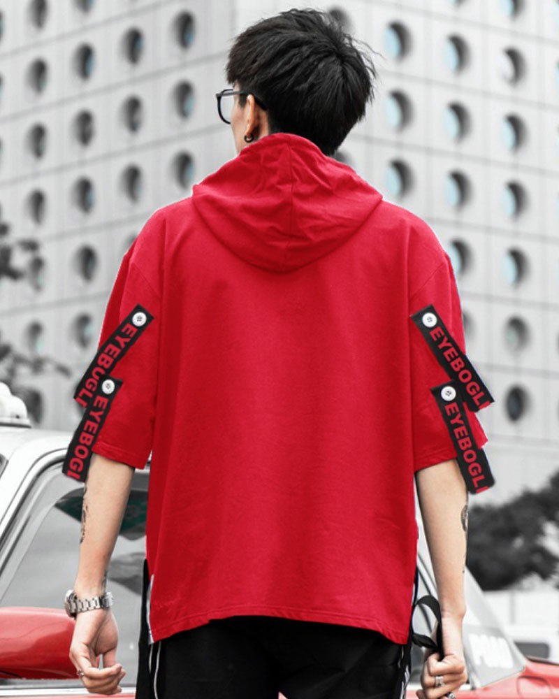 EyeBogler Printed Men Hooded Neck Red T-Shirt - Buy EyeBogler Printed Men  Hooded Neck Red T-Shirt Online at Best Prices in India