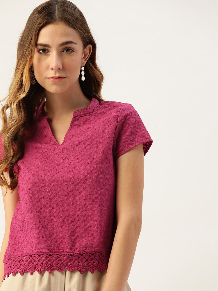 Dressberry Casual Embroidered Women Pink Top Buy Dressberry Casual Embroidered Women Pink Top Online at Best Prices in India Flipkart