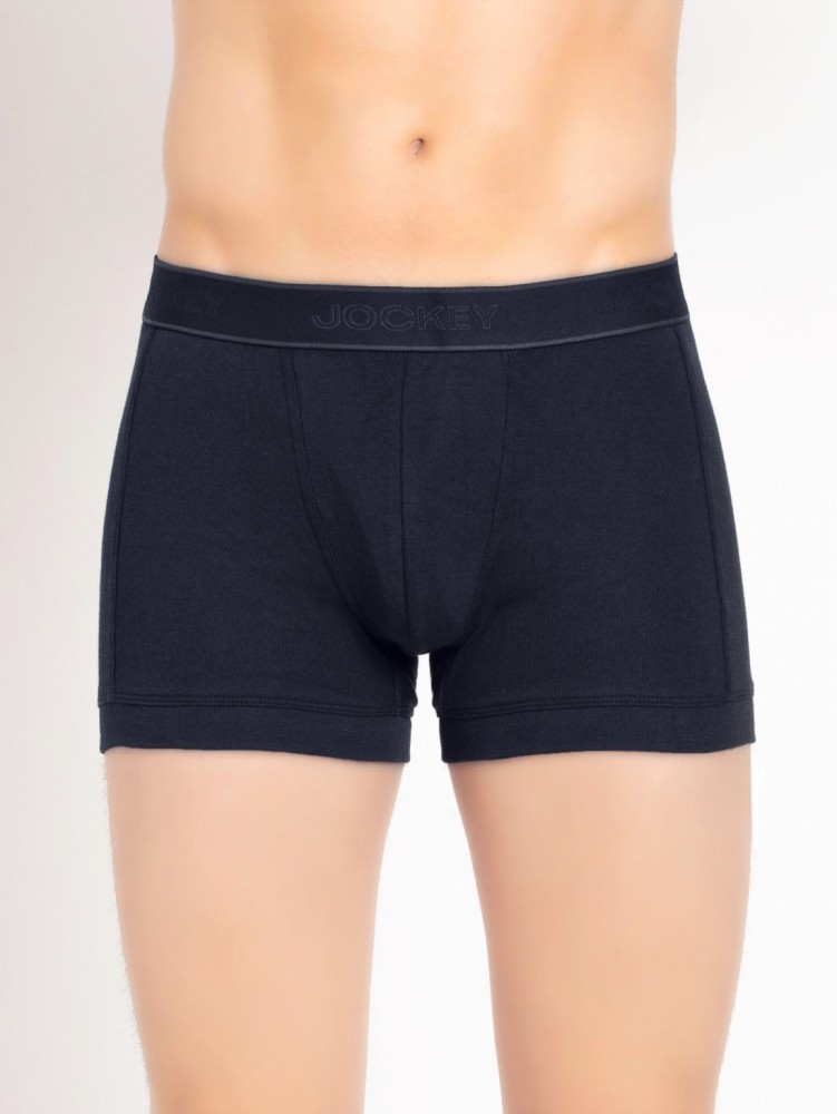 Jockey 1015 Men's Super Combed Cotton Rib Solid Trunk with Stay Fresh  Properties