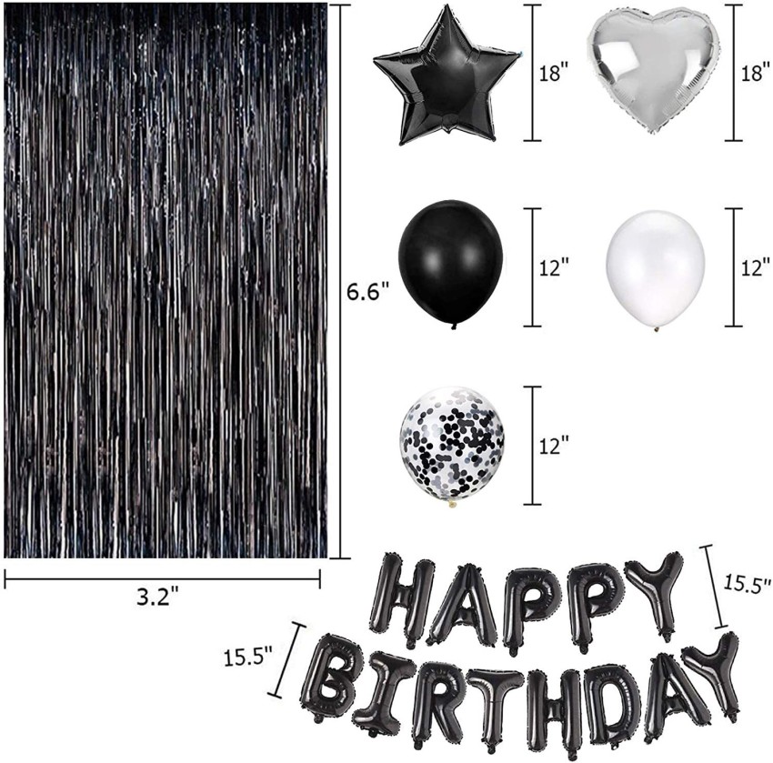 Wisdom Decor Solid Black Birthday Party Decorations