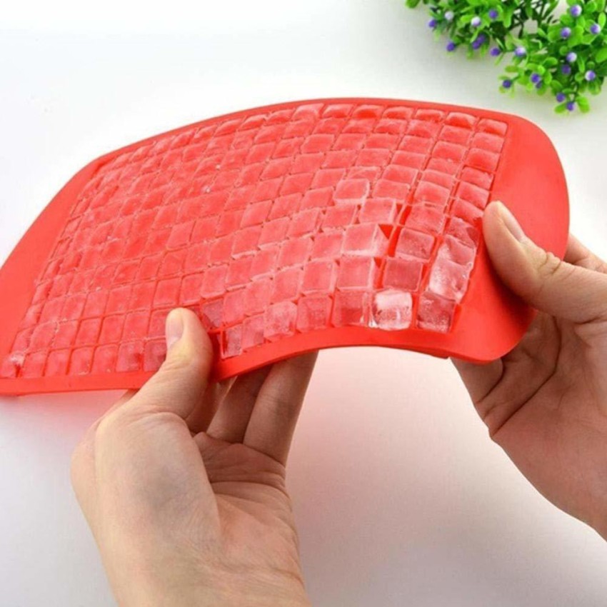 1pc Red 160-grid Silicone Mini Ice Cube Tray Maker For Crushed Ice