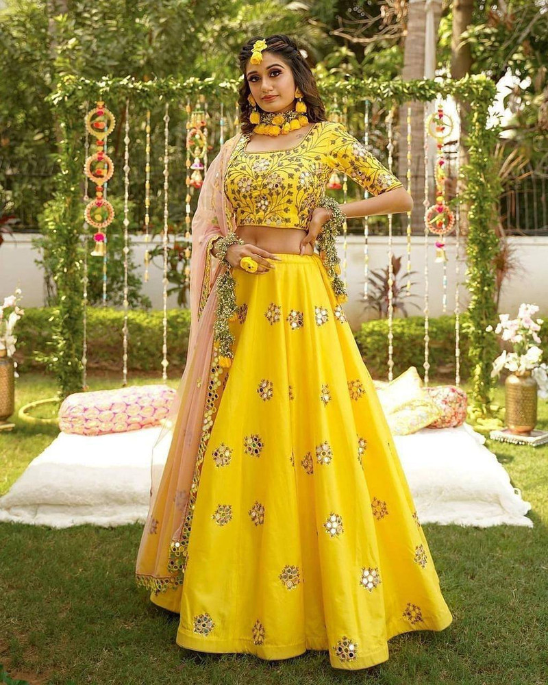 Flipkart yellow lehenga cheap