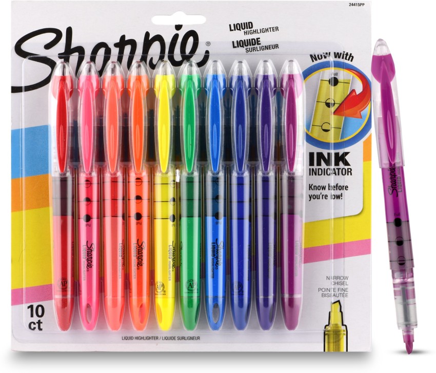 SHARPIE Liquid Highlighter, Chisel Tip Highlighters, Assorted Colors, 10  Count