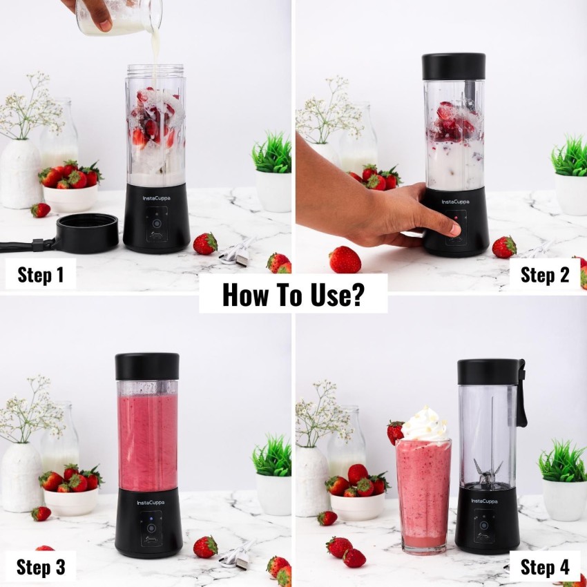 InstaCuppa Electric Protein Shaker - USB Rechargeable for Busy