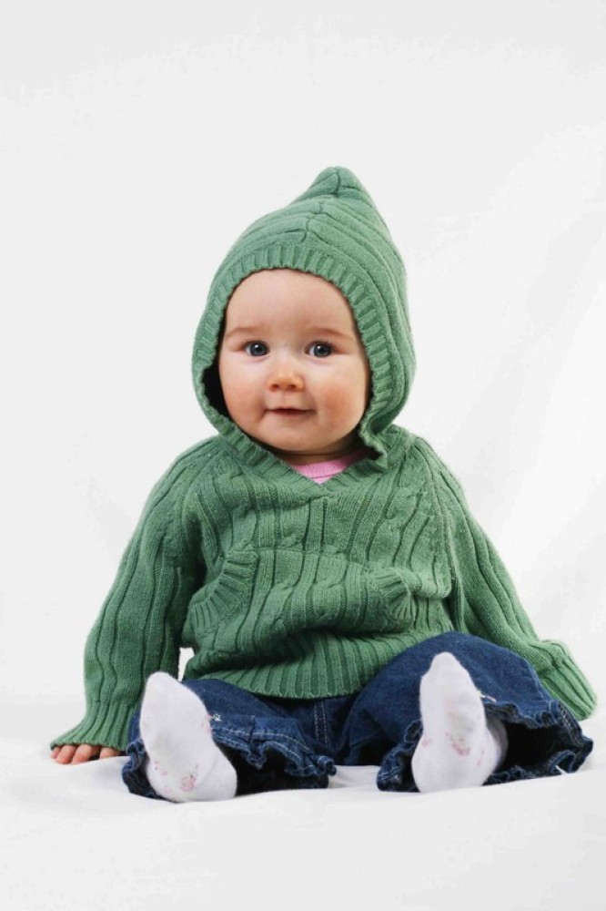 cute babies with green dress