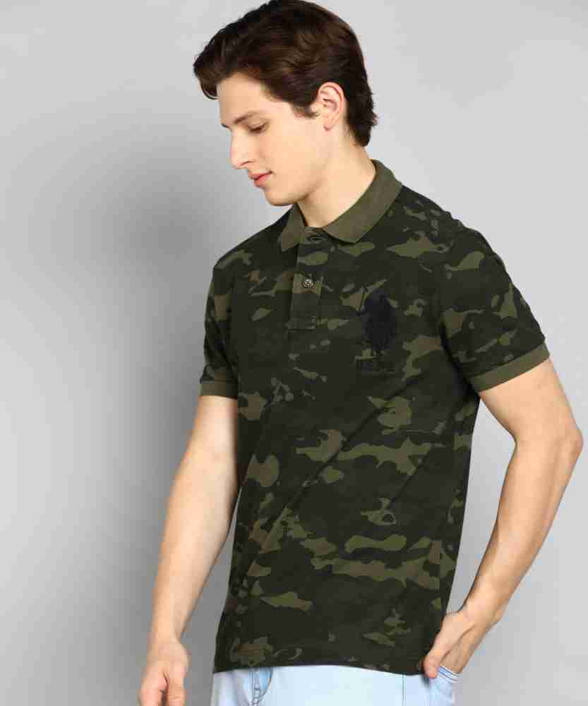 Military Camo Polo T-Shirt Men - Army Camouflage Polo Tee