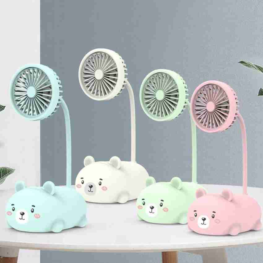 1pc ABS Mini Fan, Modern Bear Design Handheld Fan For Car