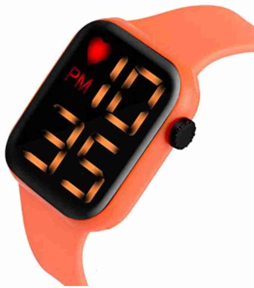 Orange digital watch top