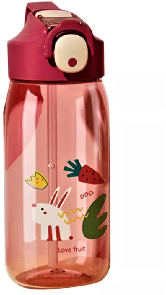 550/650ml Cute Water Bottle for Girls with Lid Straw Sticker