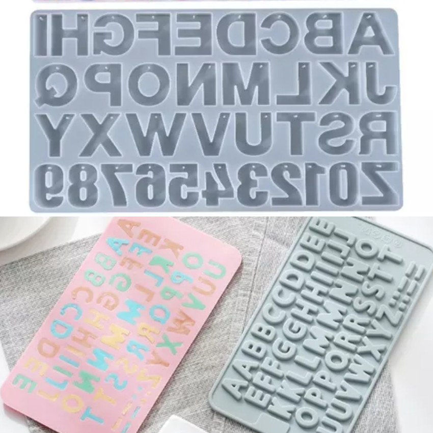Sillicone Alphabet mould set small and large for resin art