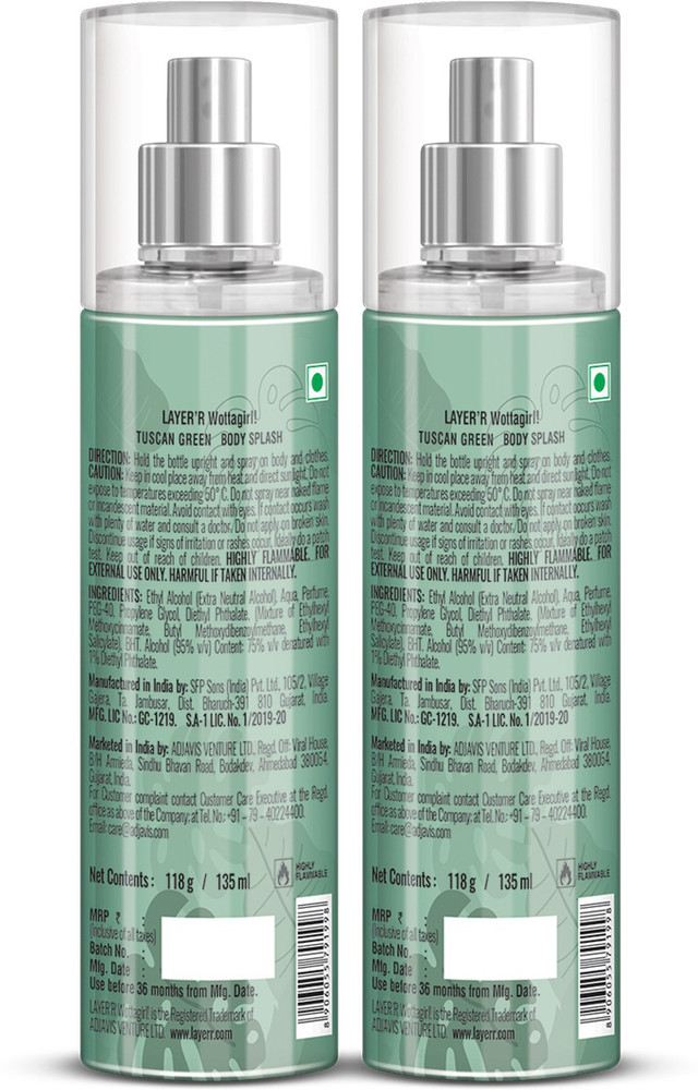 LAYER R Wottagirl Tuscan Green Fragrant Long Lasting Body Spray