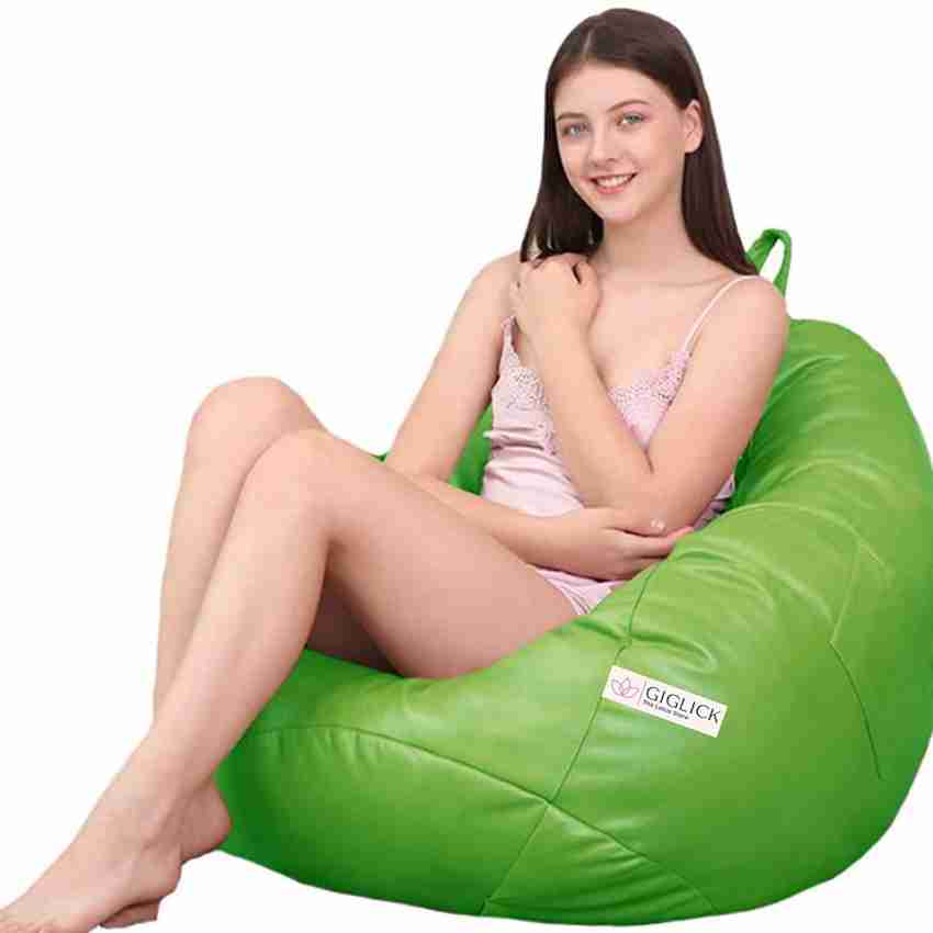 GIGLICK XXXL Faux Leather Bean Bag & Footrest Filled with Beans Bean Bag  Chair With Bean Filling - Price History