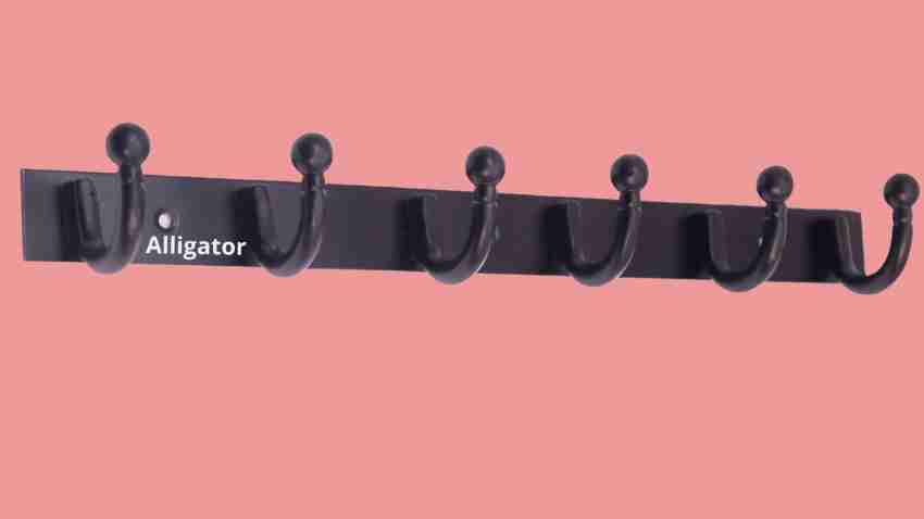 Alligator Black Goli SS 6 Pin L Hanger Wall Door Hooks For Hanging  keys,Cloth (1 Pcs.) Hook Rail 6 Price in India - Buy Alligator Black Goli  SS 6 Pin L Hanger