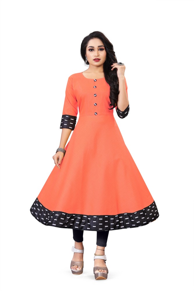 HD KESARIYA FASHION Women Solid Anarkali Kurta - Buy HD KESARIYA FASHION  Women Solid Anarkali Kurta Online at Best Prices in India