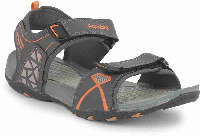 Aqualite Men Grey Orange Flats Buy Aqualite Men Grey Orange