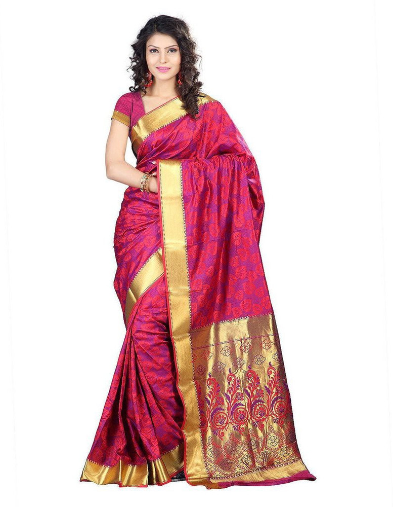 Buy DATAR SANA Solid Plain Bollywood Cotton Silk Pink Sarees Online Best Price In India Flipkart