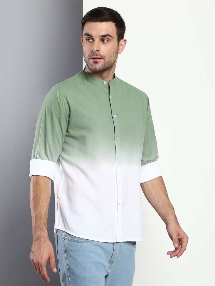 oquent Men Dyed/Ombre, Embellished Casual White Shirt - Buy oquent Men  Dyed/Ombre, Embellished Casual White Shirt Online at Best Prices in India