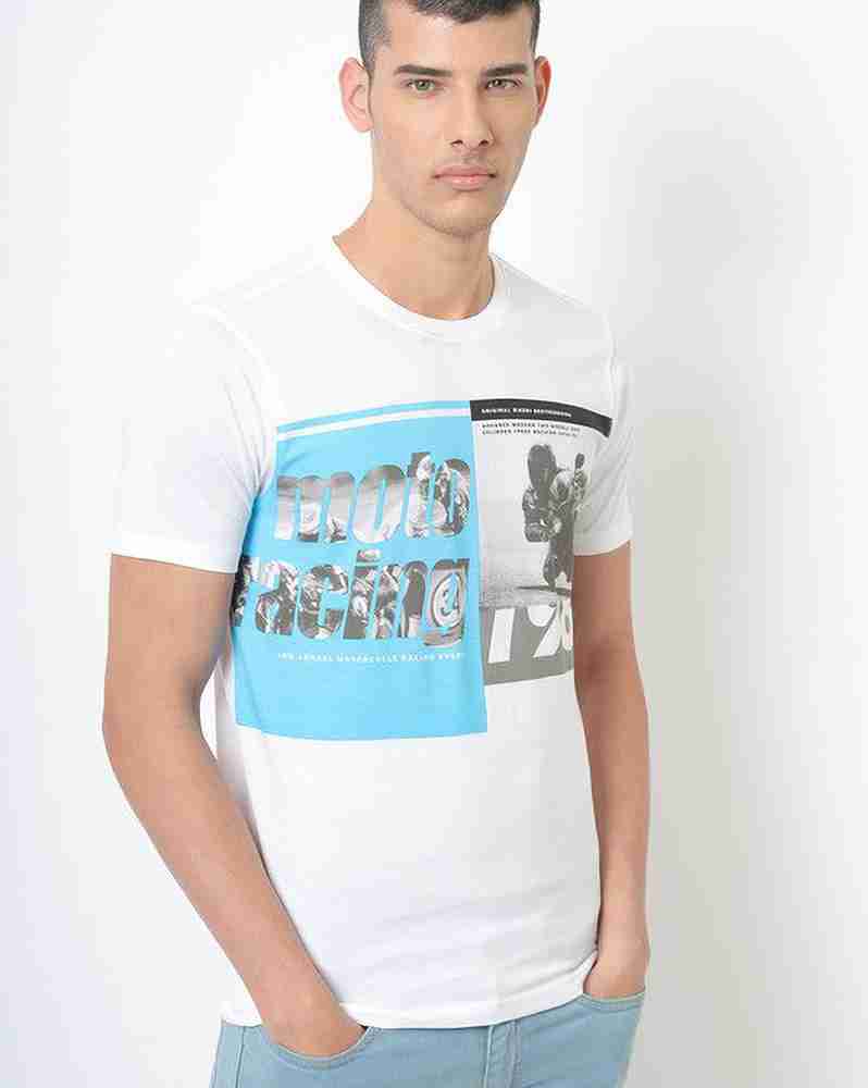 dnmx Printed Men Crew Neck White T Shirt Buy dnmx Printed Men