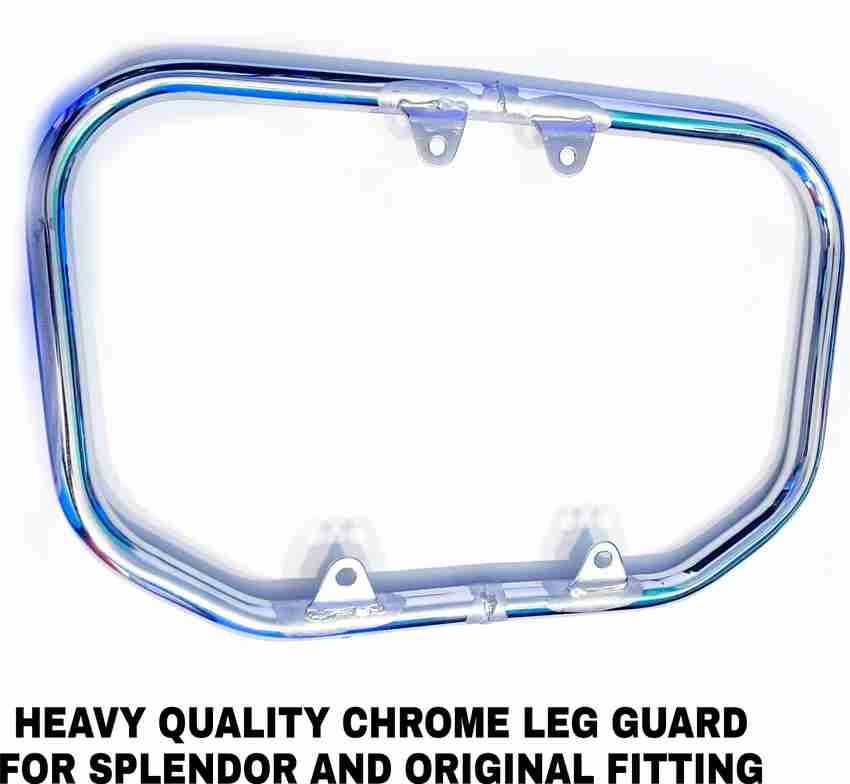 Aklin Boky HEAVY METAL CHROME LEG GUARD FOR SPLENDOR Bike Crash
