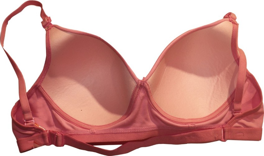 Deevaz Non-Wired Padded Full Coverage Bra In Pink Colour with lace det –