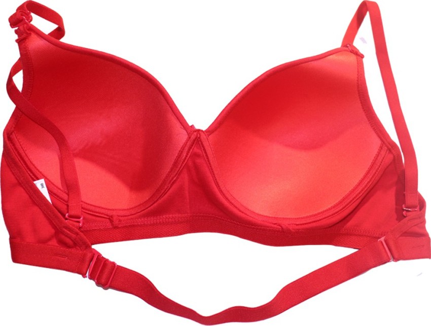 Deevaz Padded Women's Cotton Rich 3/4th Coverage Backless Bra in Red C –