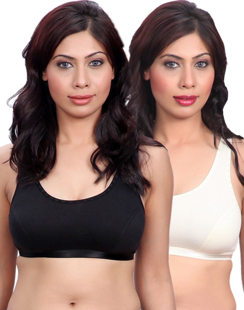 Women Sports Bra, Non-Padded, Fullcoverage, Pack of 2, Cup-B Women