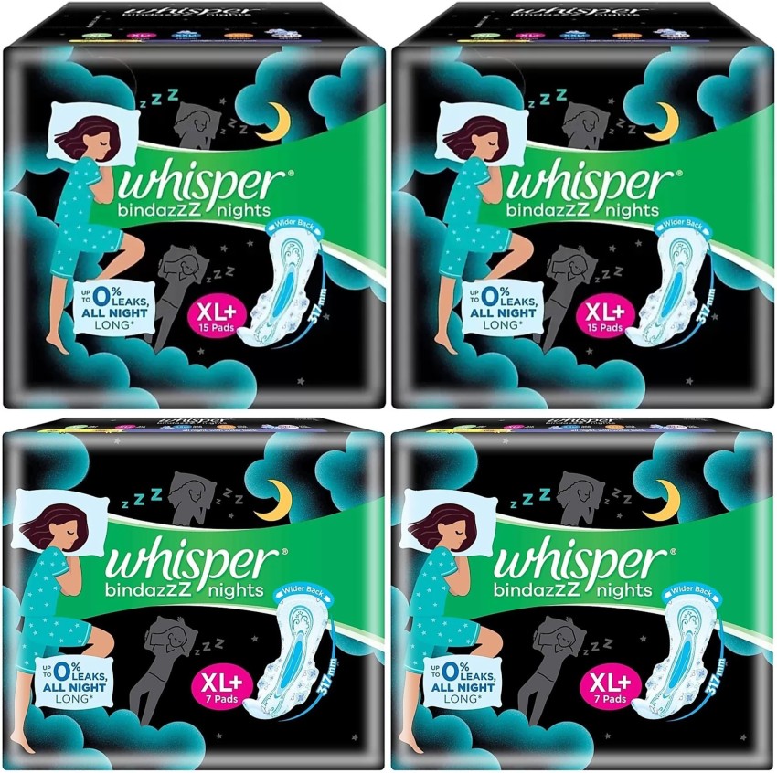 Buy Whisper Sanitary Pads Ultra Overnight Extra Large Wings 7 Pads