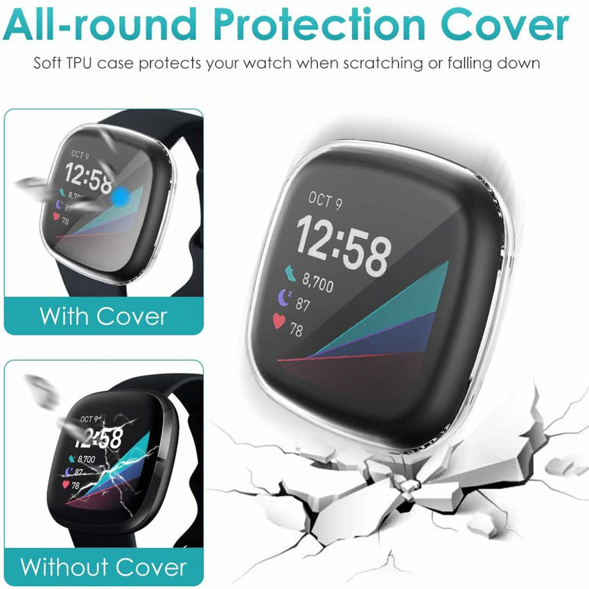 TASLAR Screen Guard for Fitbit Versa 3 Fitbit Sense Soft TPU
