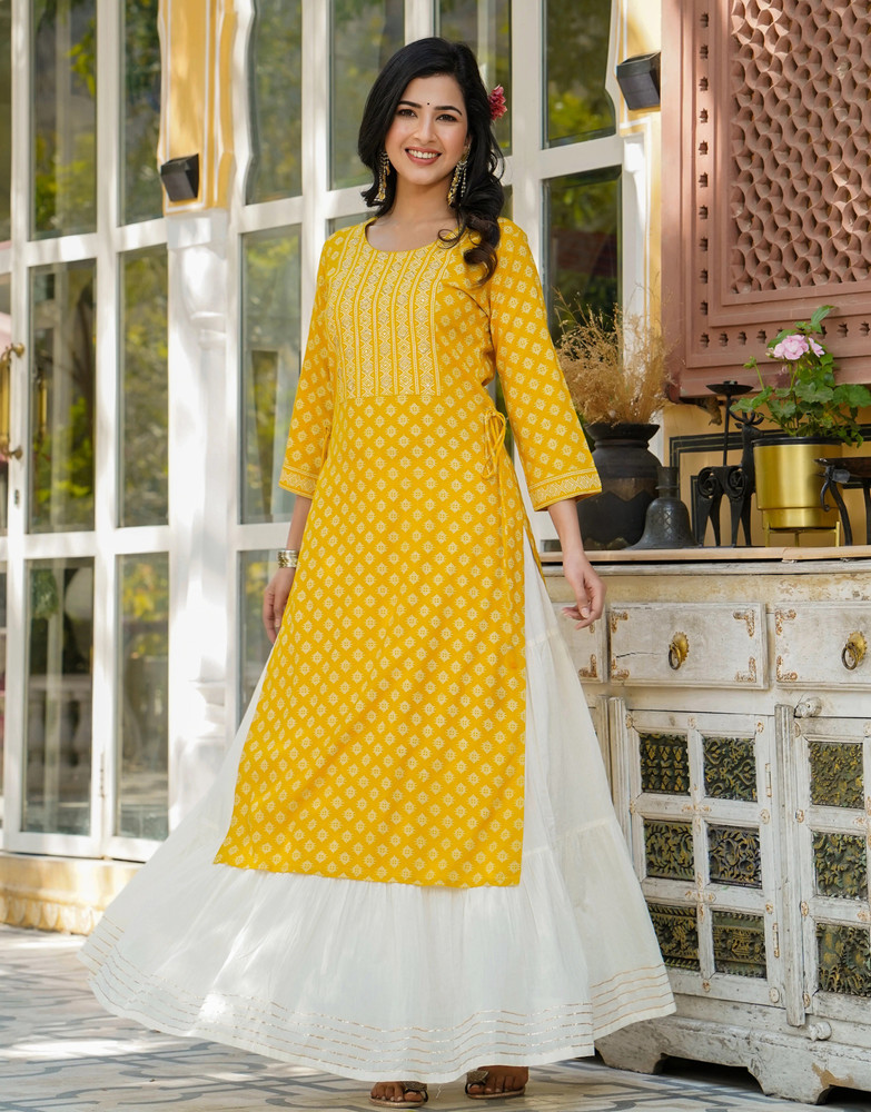 Yellow kurtis in flipkart hot sale