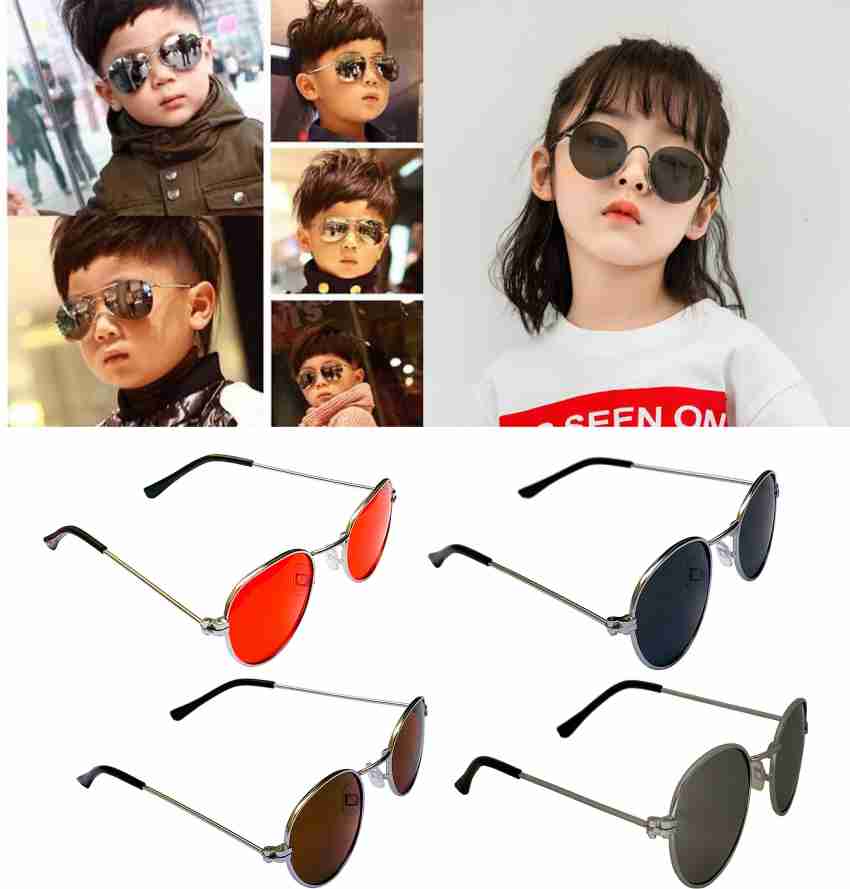 Buy RUHAN Round Sunglasses Red Black Brown Silver For Boys Girls Online Best Prices in India Flipkart