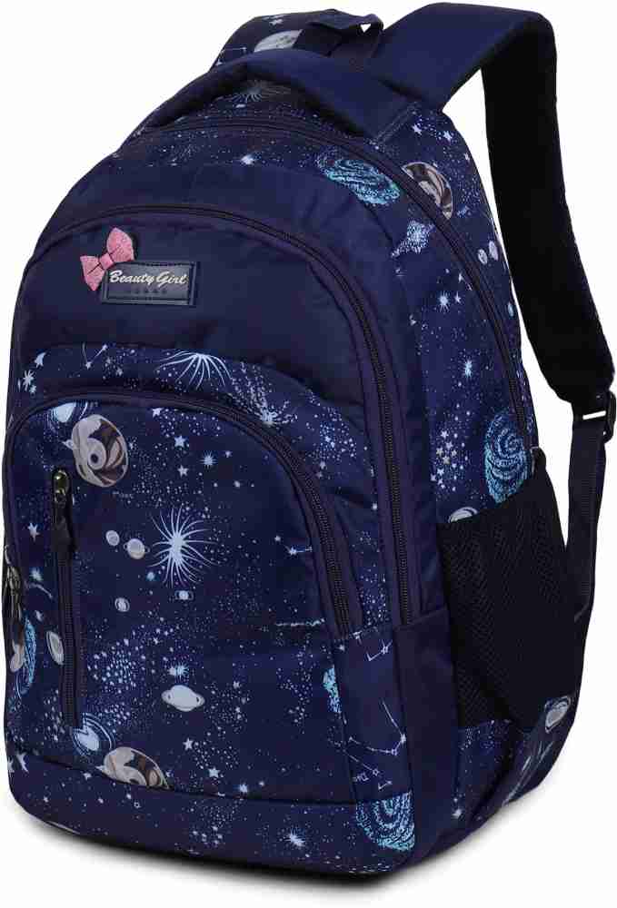 BEAUTY GIRLS GIRLS Polyester 30 L DESIGNER FLOWER PRINT School Backpack for  Girls 30 L Backpack N.Blue - Price in India