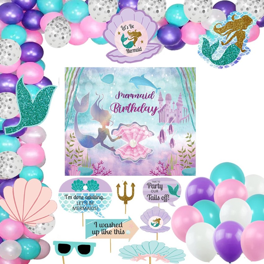Theme My Party Mermaid Theme Party Decorations, Banner Balloons, Under The Sea  Decor 13 Price in India - Buy Theme My Party Mermaid Theme Party Decorations,  Banner Balloons, Under The Sea Decor