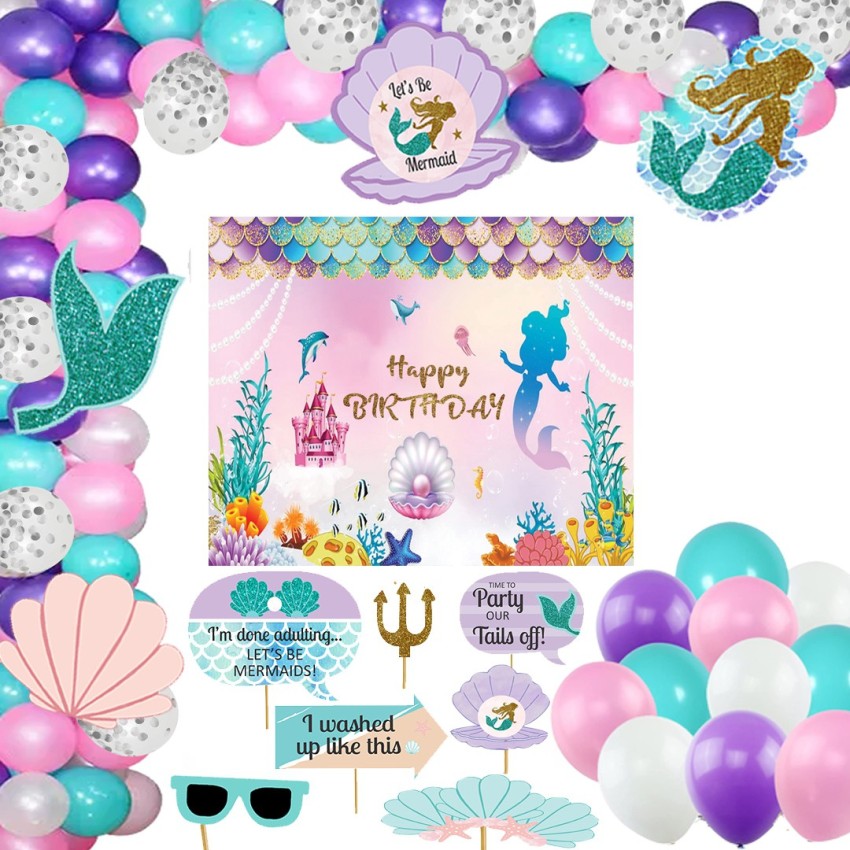 Theme My Party Mermaid Theme Party Decorations, Banner Balloons, Under The Sea  Decor 6 Price in India - Buy Theme My Party Mermaid Theme Party Decorations,  Banner Balloons, Under The Sea Decor