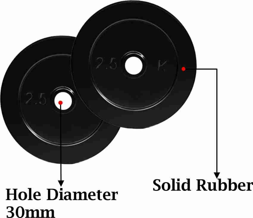 Gym Insane 18Kg Rubber Weight Plates combo iron dumbles rod gym