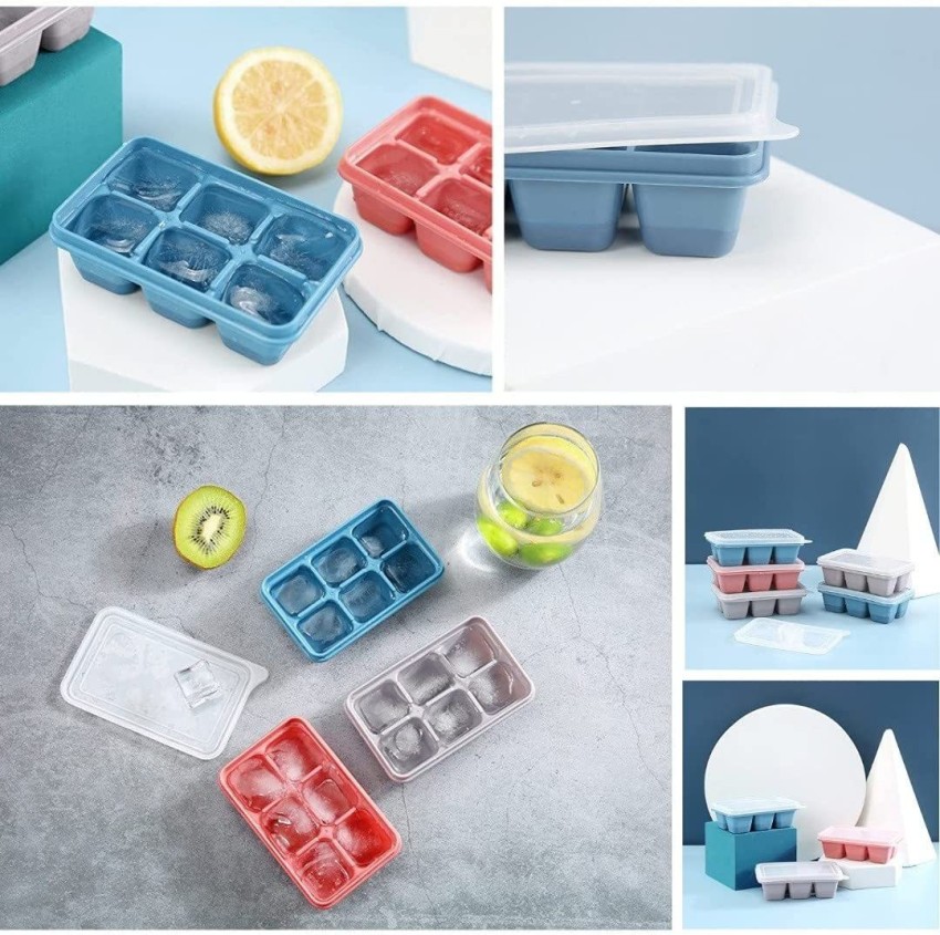 11 Blue Grids Ice Cube Tray with Lid, Ice Trays Ice Maker for