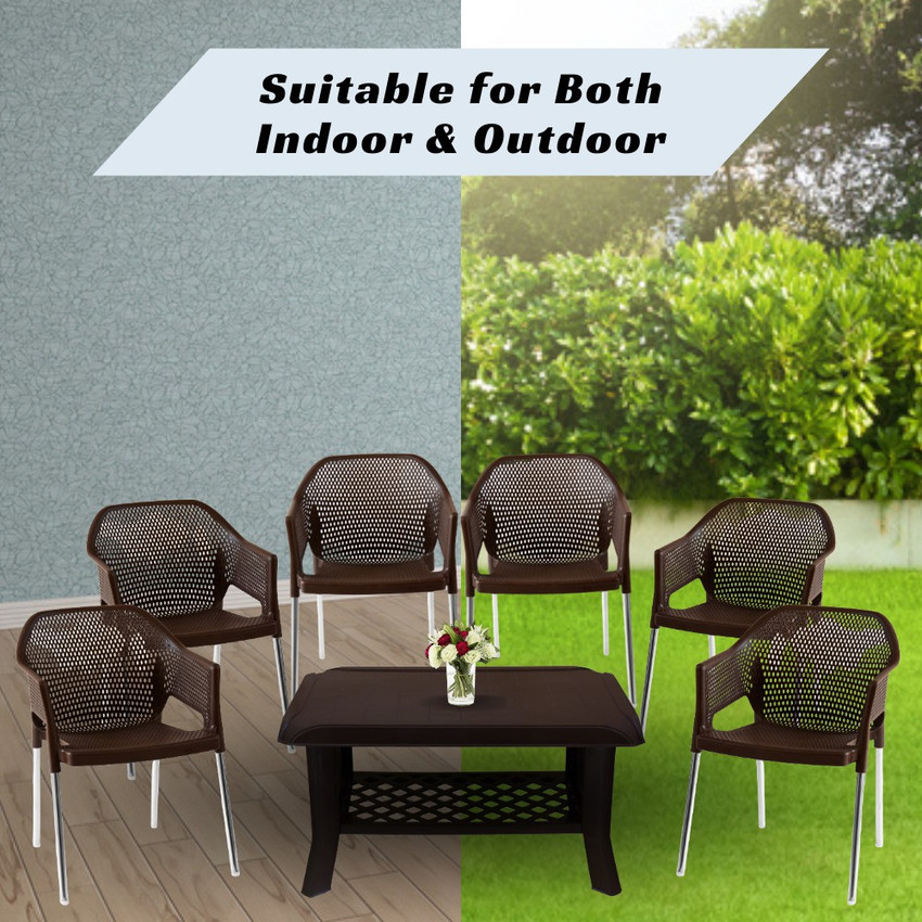 Zooey plastic top rattan sala set