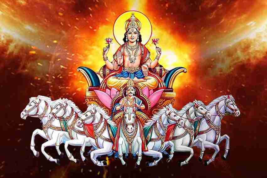 Lord Surya Dev Waterproof Vinyl Sticker Poster || (12 inc X 18 inch)  btcan3325-1 Fine Art Print - Religious posters in India - Buy art, film,  design, movie, music, nature and educational