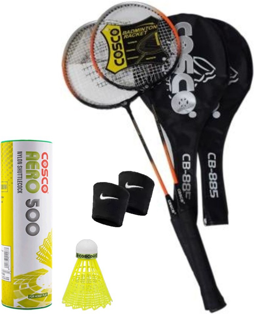 COSCO CB-885 Racket And Aero 500 Shuttle Box And Wrist Band Badminton Kit