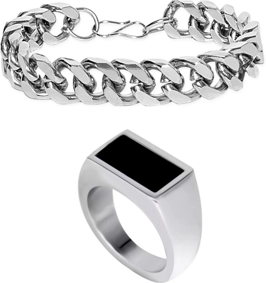 Priyaasi Bracelets  Buy Priyaasi Men Solid Silver Plated Curb Link Chain  Bracelet Online  Nykaa Fashion