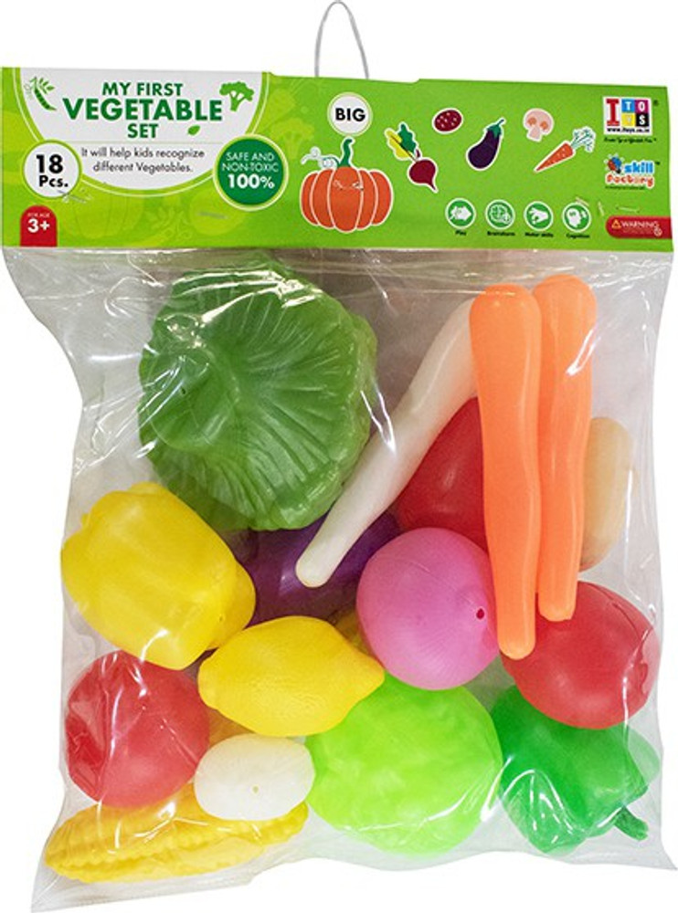 zhirk Vegitable Set 18PCS Pvc Packing Plastic Multicolor Mix Toy