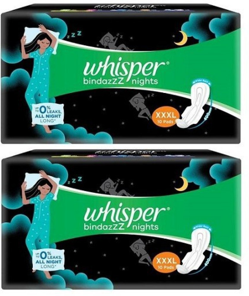 Buy WHISPER BINDAZZZ NIGHTS XXXL - 10 PADS Online & Get Upto 60