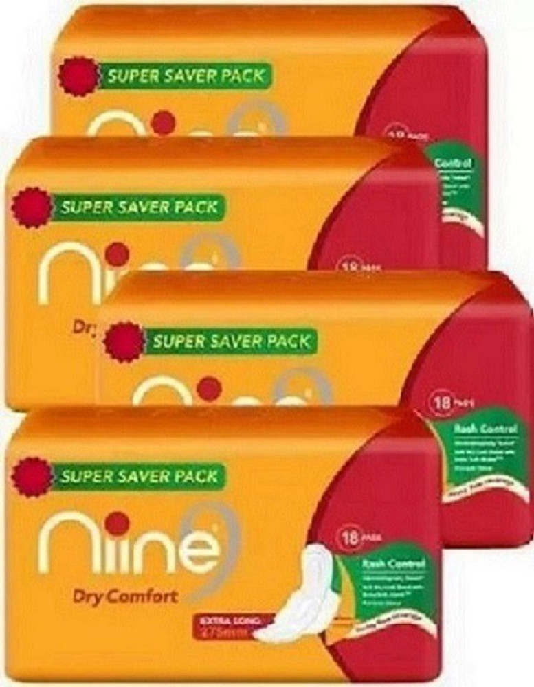 nine 100 Pure U.S. Cotton 72 Sanitary Pads for Women Sanitary Pad
