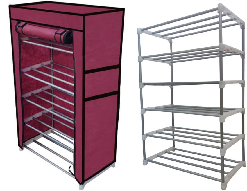 RAXON WORLD 6 Layer Heavy-Duty Shoe Rack Multipurpose Cabinet with  Non-Woven Fabric Cover 