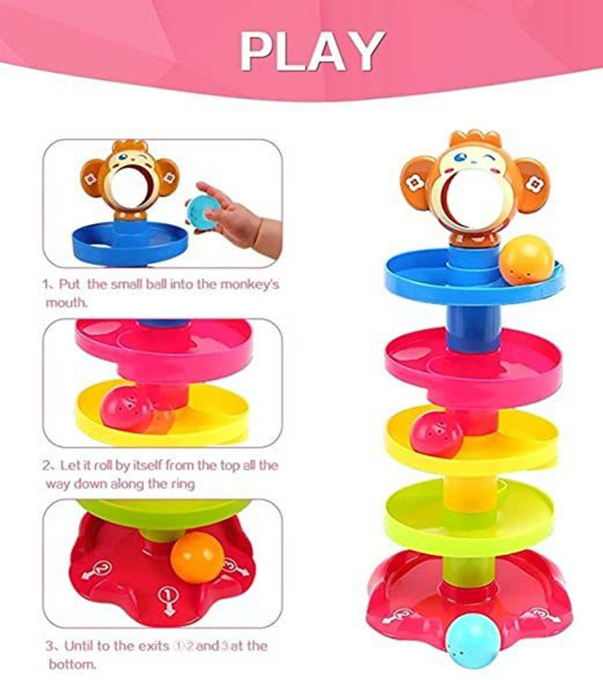 Glenston Baby Layers Swirling Ball Ramp Roll Ball Toy for Baby