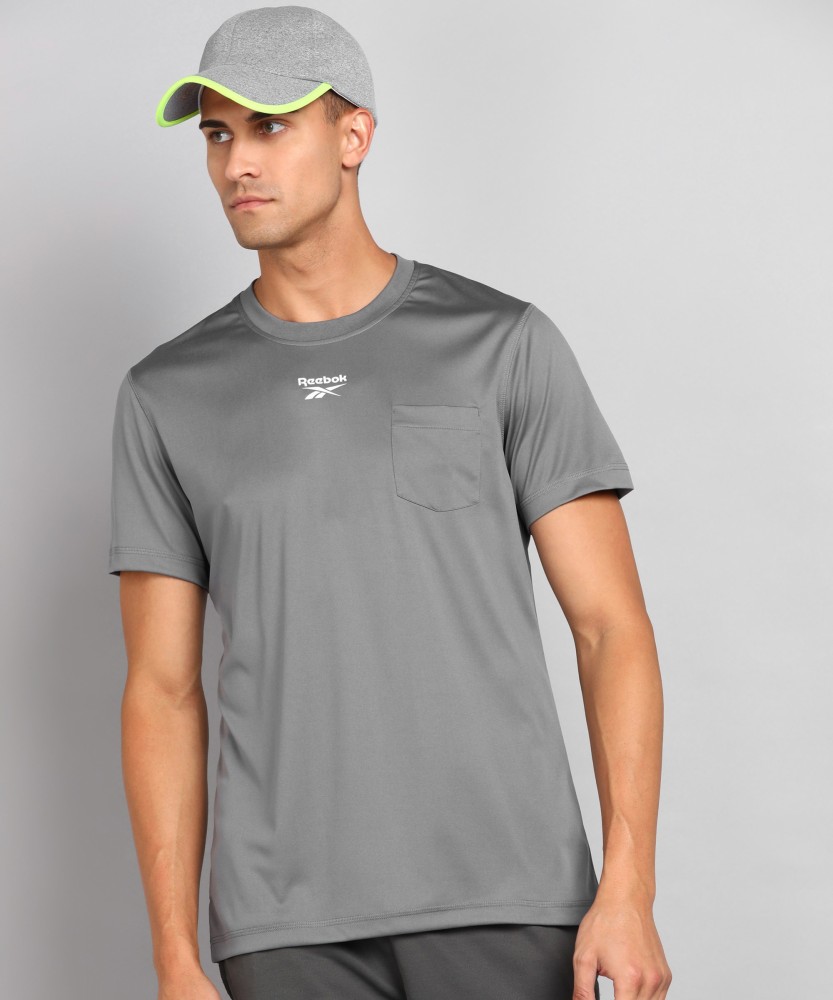 Reebok solid men's round neck t best sale shirt